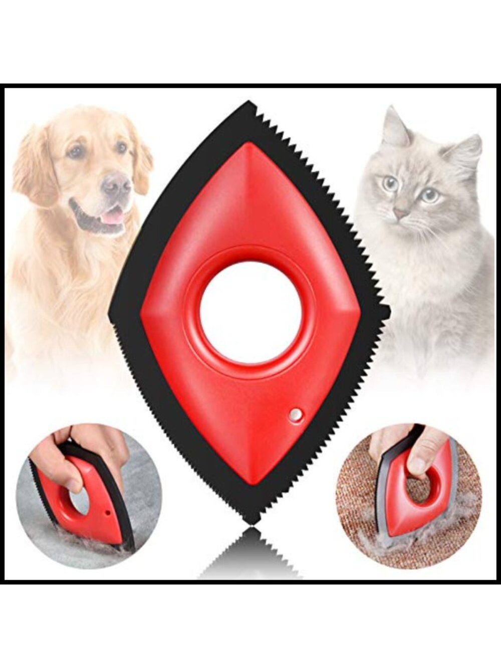Pet Hair Remover Brush Rubber Bristle Detailer for Couch Car Carpet Furniture